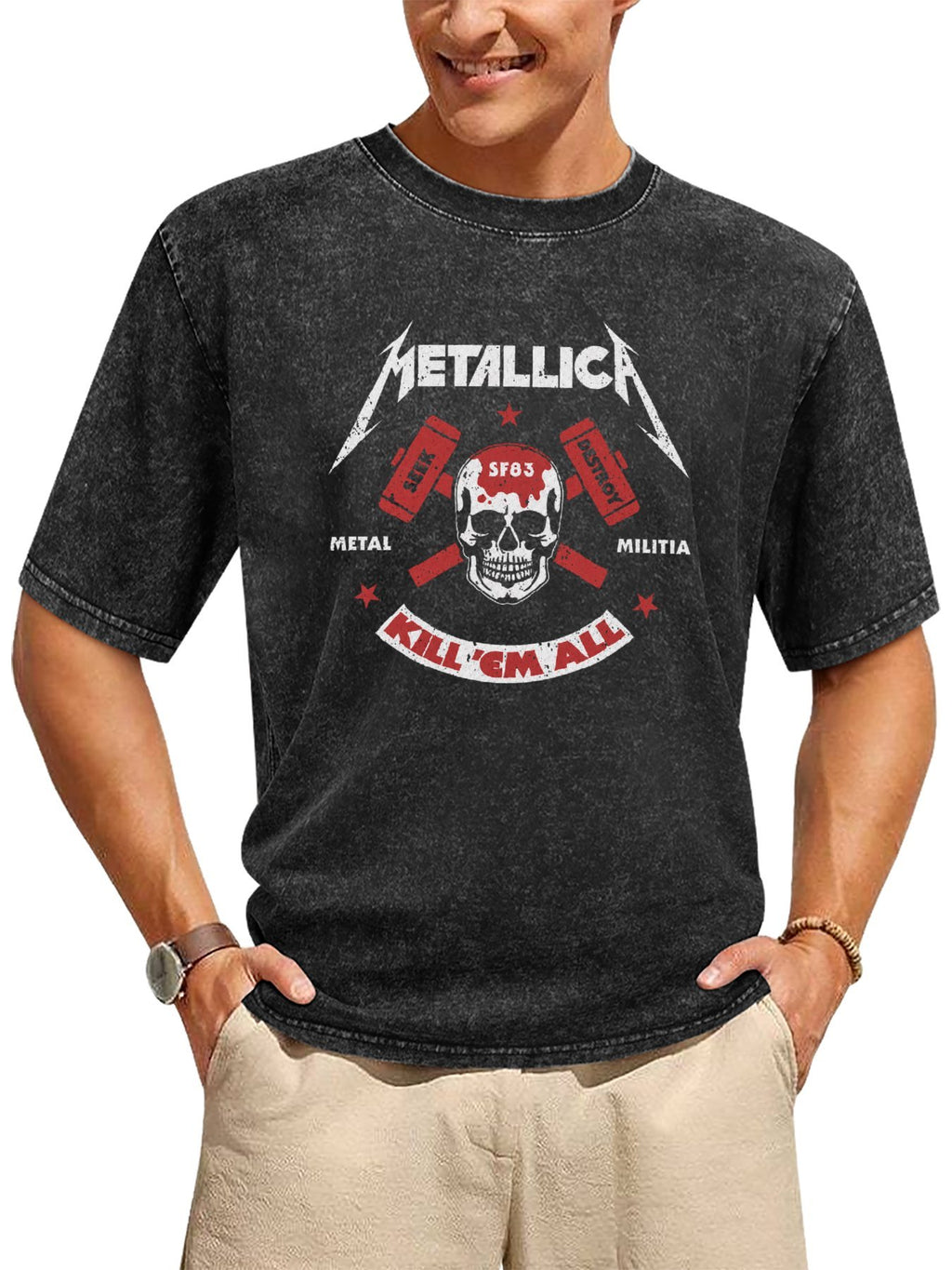 Metallica Kill 'Em All Skull Graphic T-Shirt