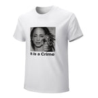 It Is a Crime Portrait Graphic White T-Shirt