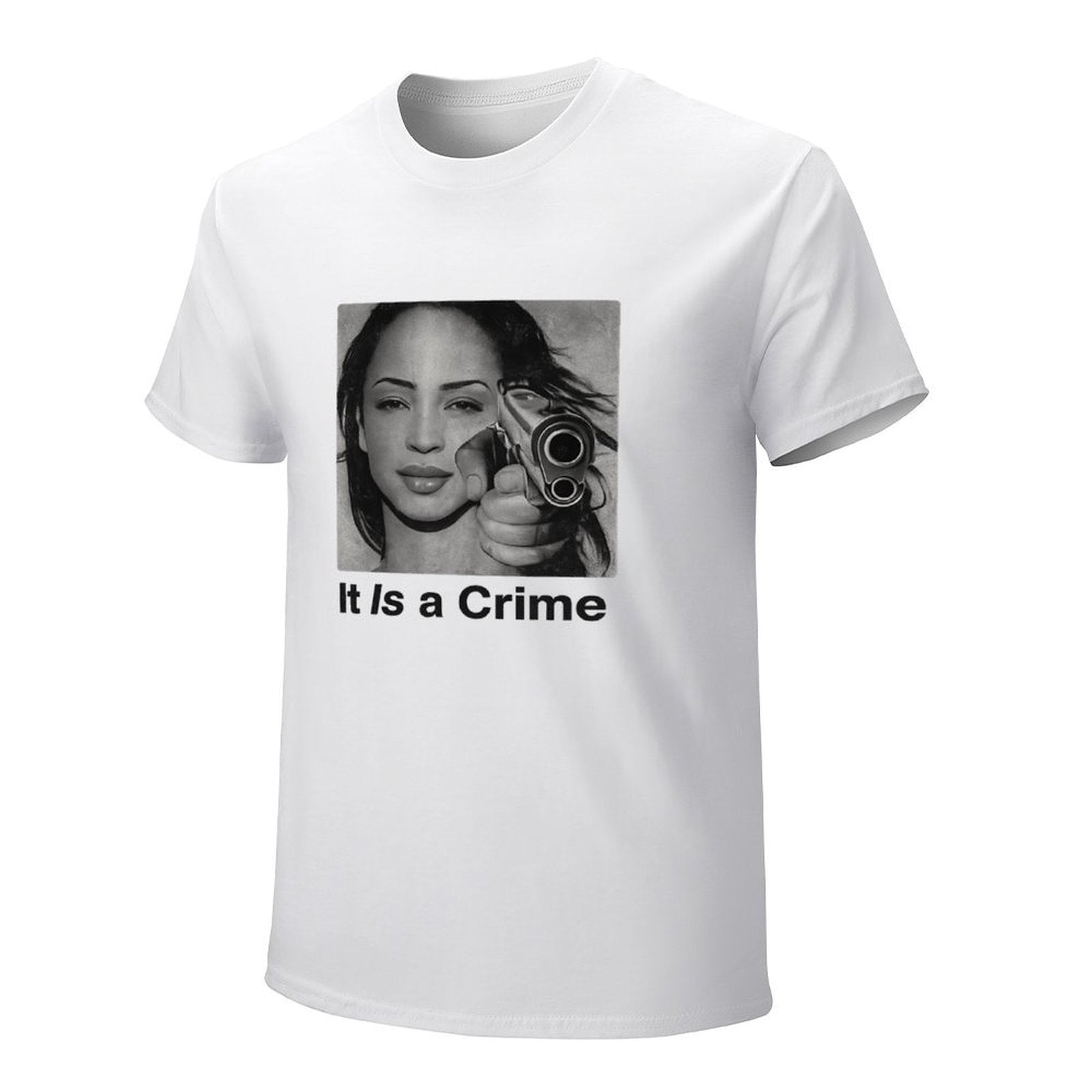 It Is a Crime Portrait Graphic White T-Shirt