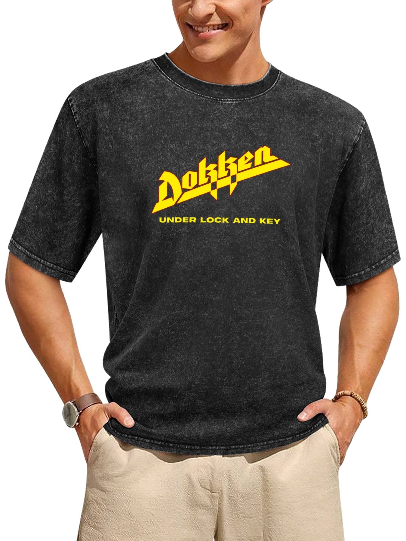 Dokken Under Lock and Key Logo Graphic T-Shirt