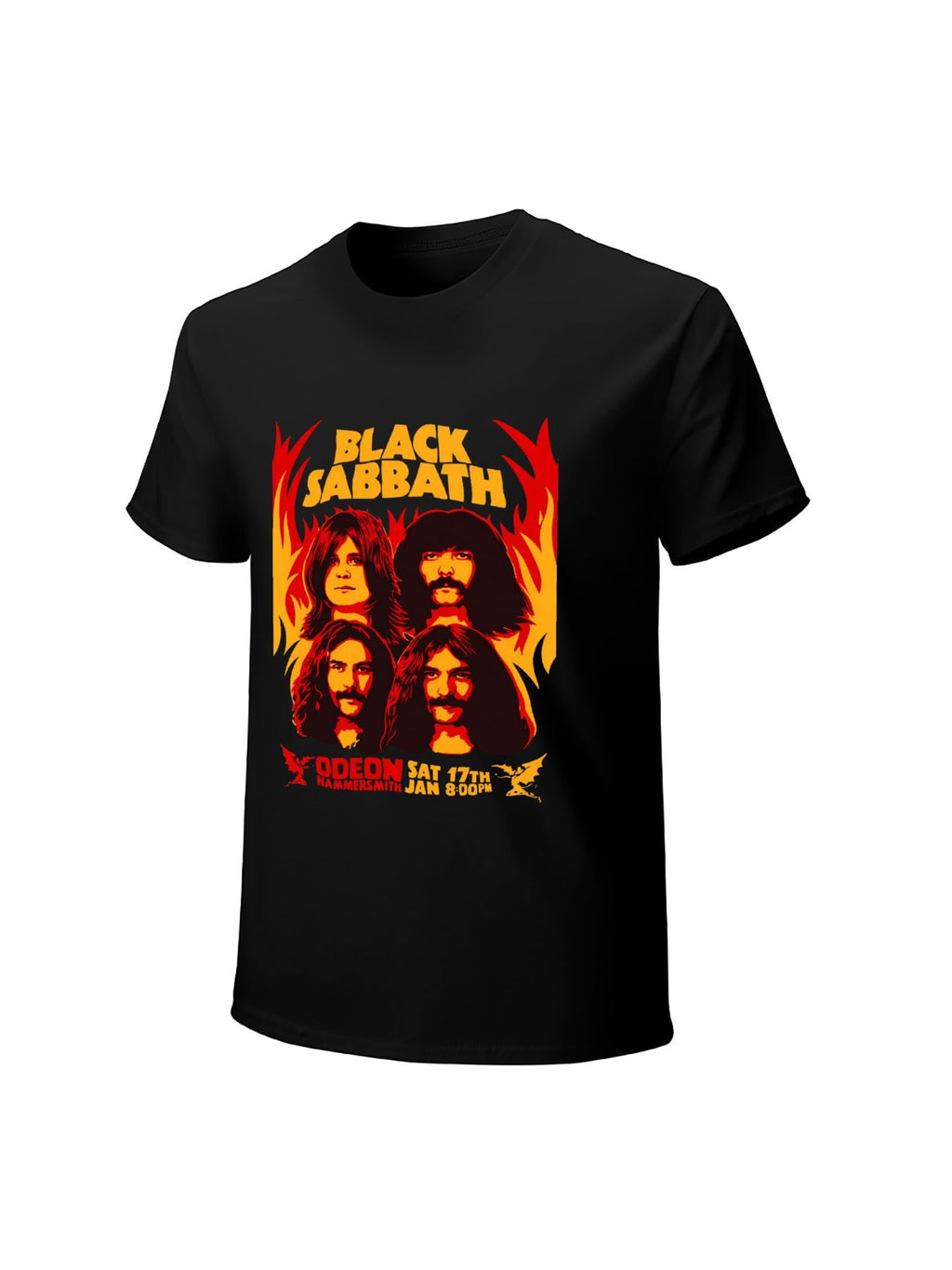 Black Sabbath Band Portrait Flame Vintage Concert T-Shirt