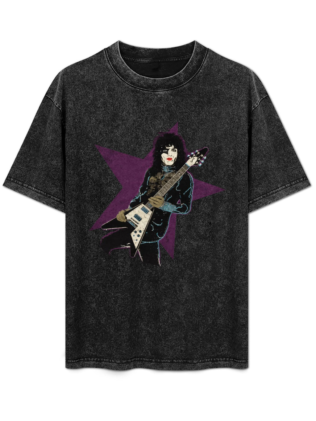KISS Starchild Guitarist Purple Star Graphic T-Shirt