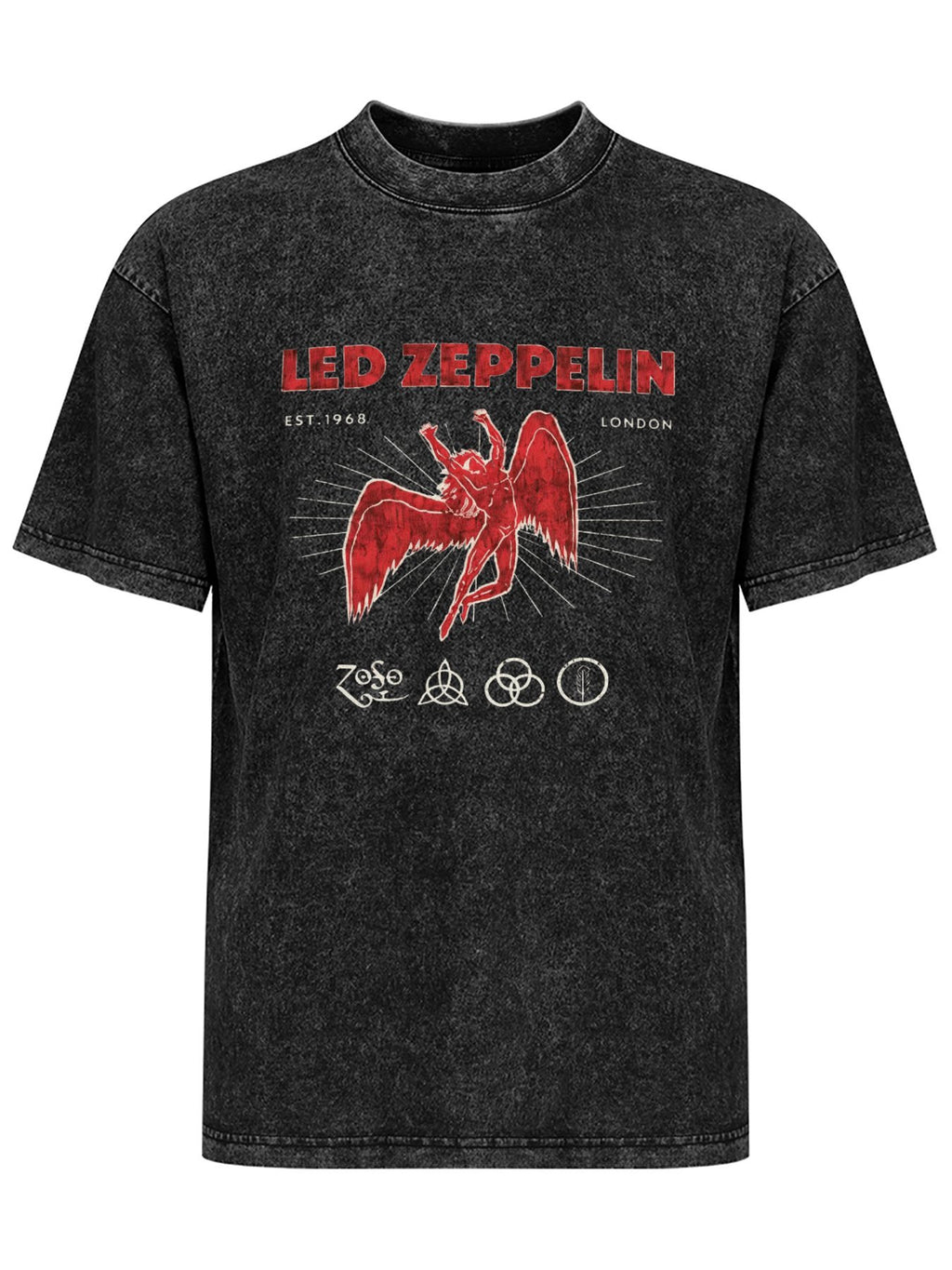 Led Zeppelin Winged Angel and Symbols Graphic T-Shirt