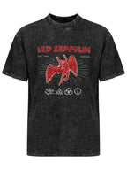 Led Zeppelin Winged Angel and Symbols Graphic T-Shirt