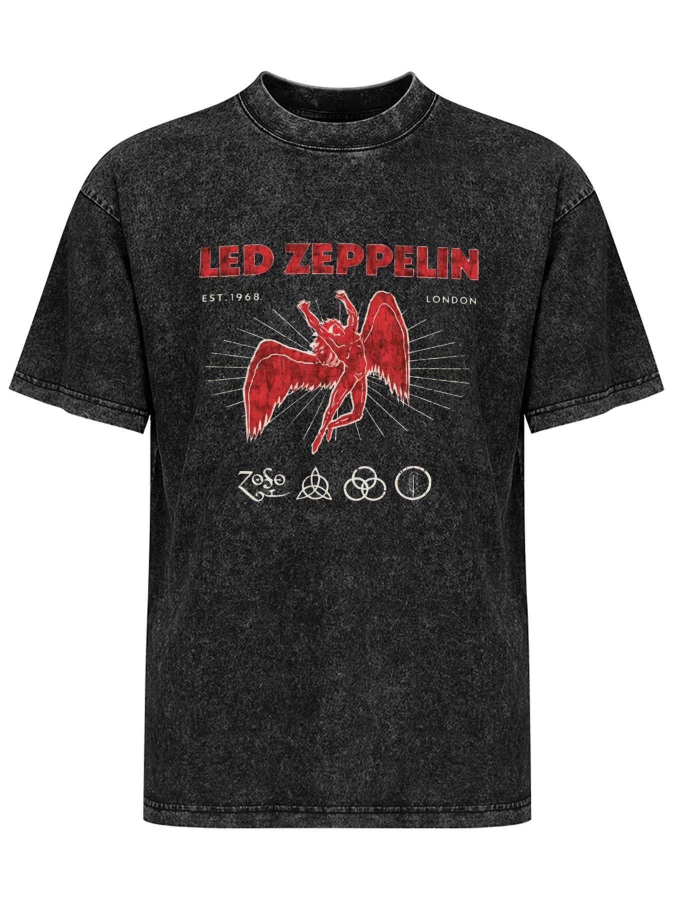 Led Zeppelin Winged Angel and Symbols Graphic T-Shirt