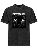 Vintage Washed Deftones Black Cat Graphic T-Shirt
