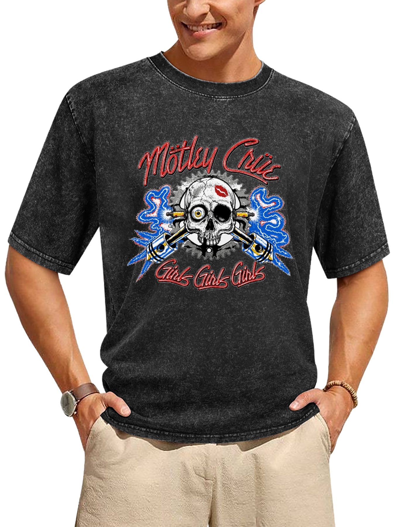 Mötley Crüe Girls Girls Girls Skull Graphic T-Shirt