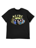 AC/DC Vintage Band Photo Oval Graphic T-Shirt