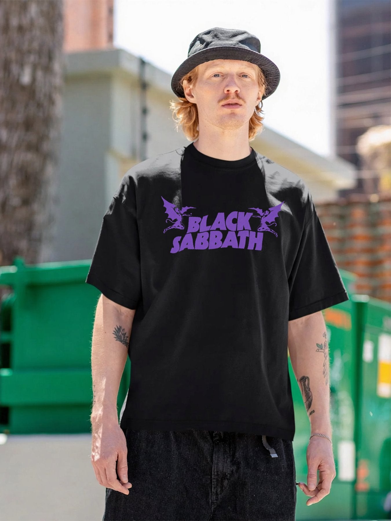 Black Sabbath Purple Bat Logo Graphic T-Shirt