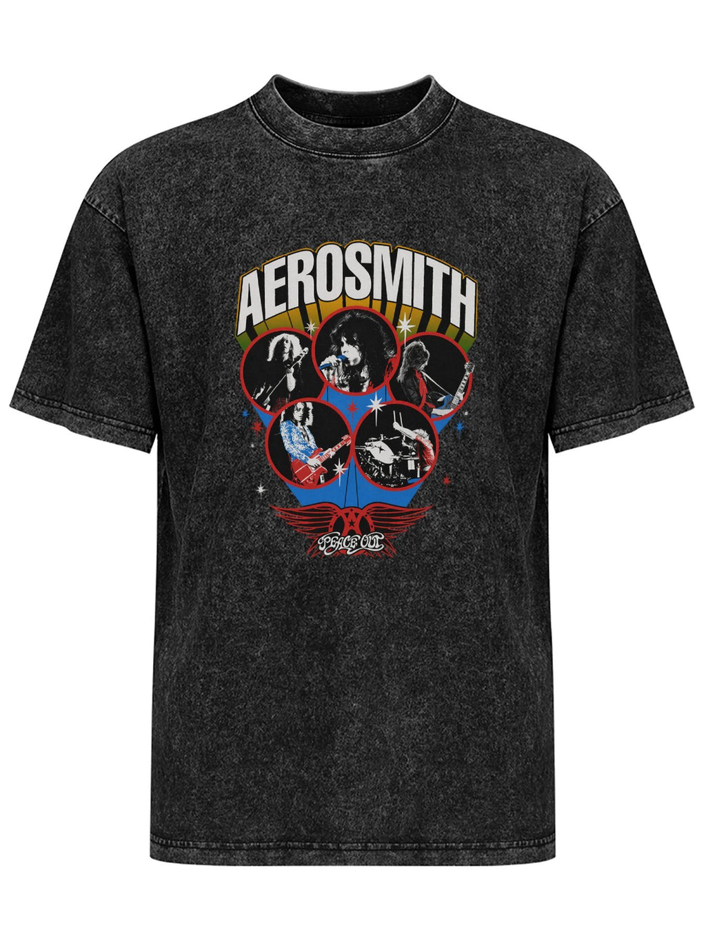 Aerosmith Peace Out Band Collage Graphic T-Shirt