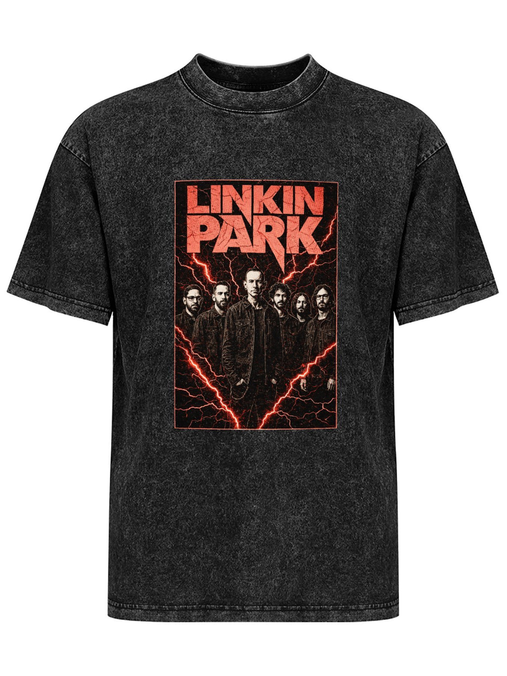 Vintage Washed Linkin Park Lightning Band Graphic T-Shirt