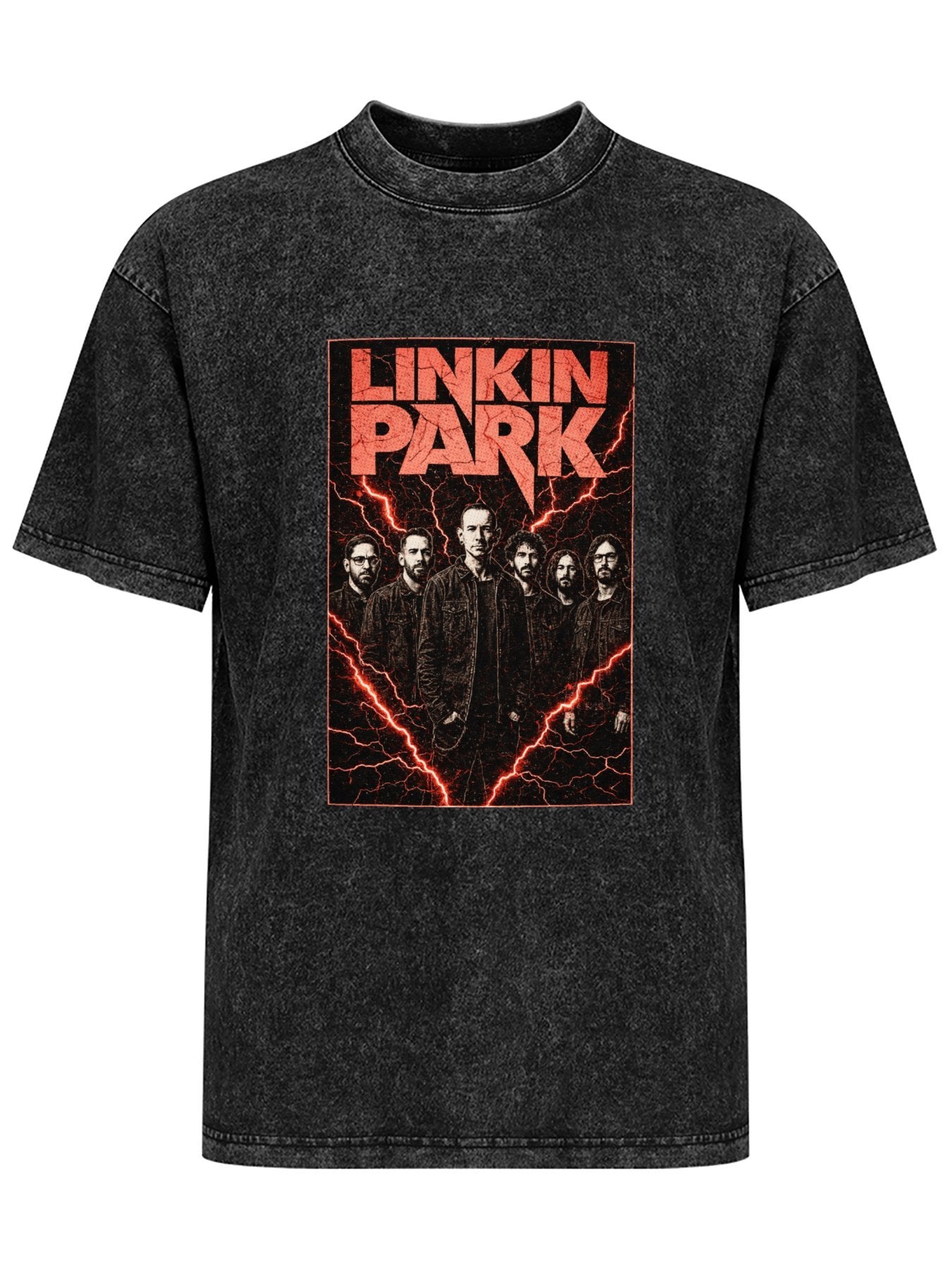 Vintage Washed Linkin Park Lightning Band Graphic T-Shirt