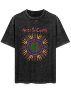 Vintage Washed Alice in Chains Sun Emblem Graphic T-Shirt
