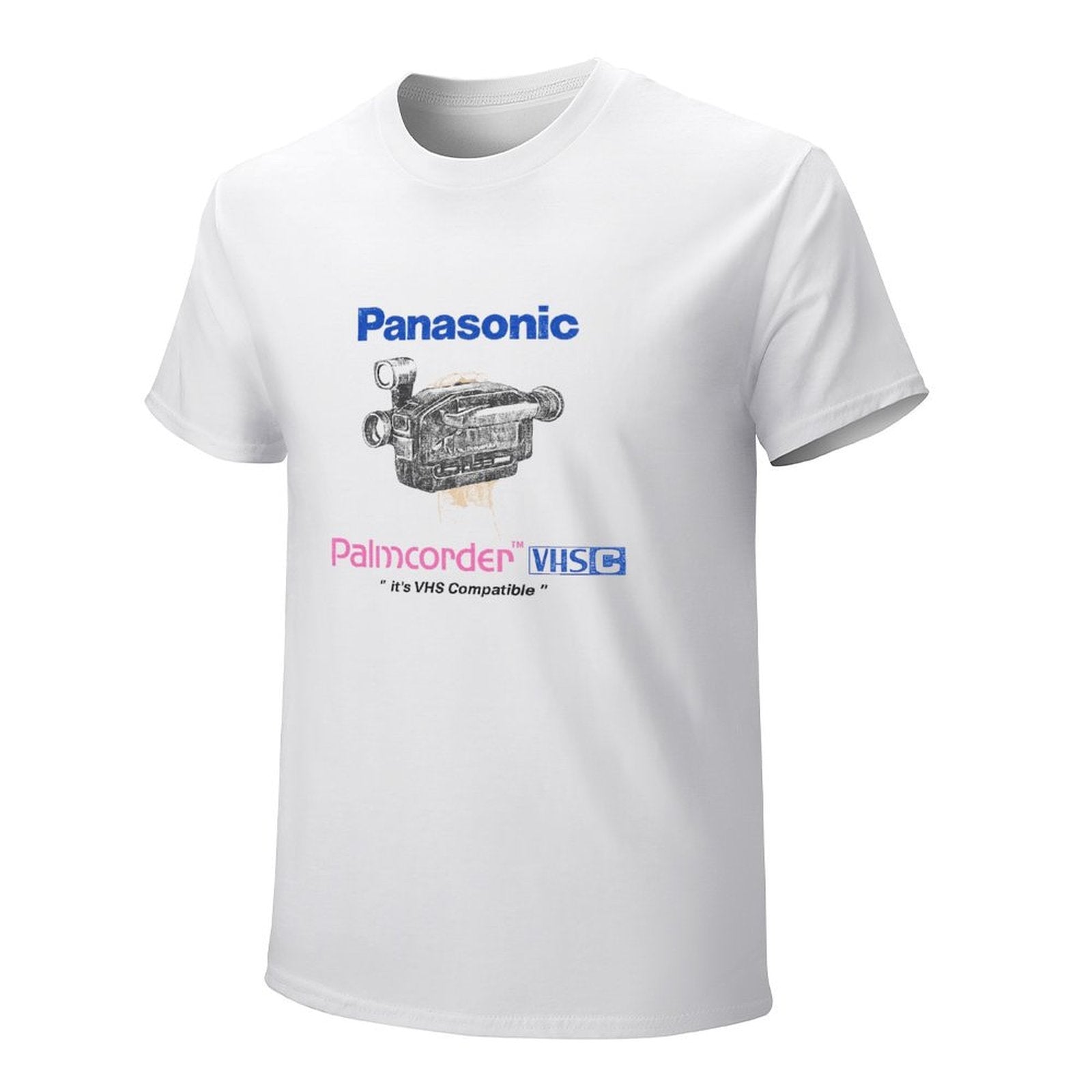Panasonic Palmcorder VHS-C Graphic White T-Shirt