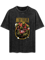 Metallica Mama Said Skull and Roses Graphic T-Shirt