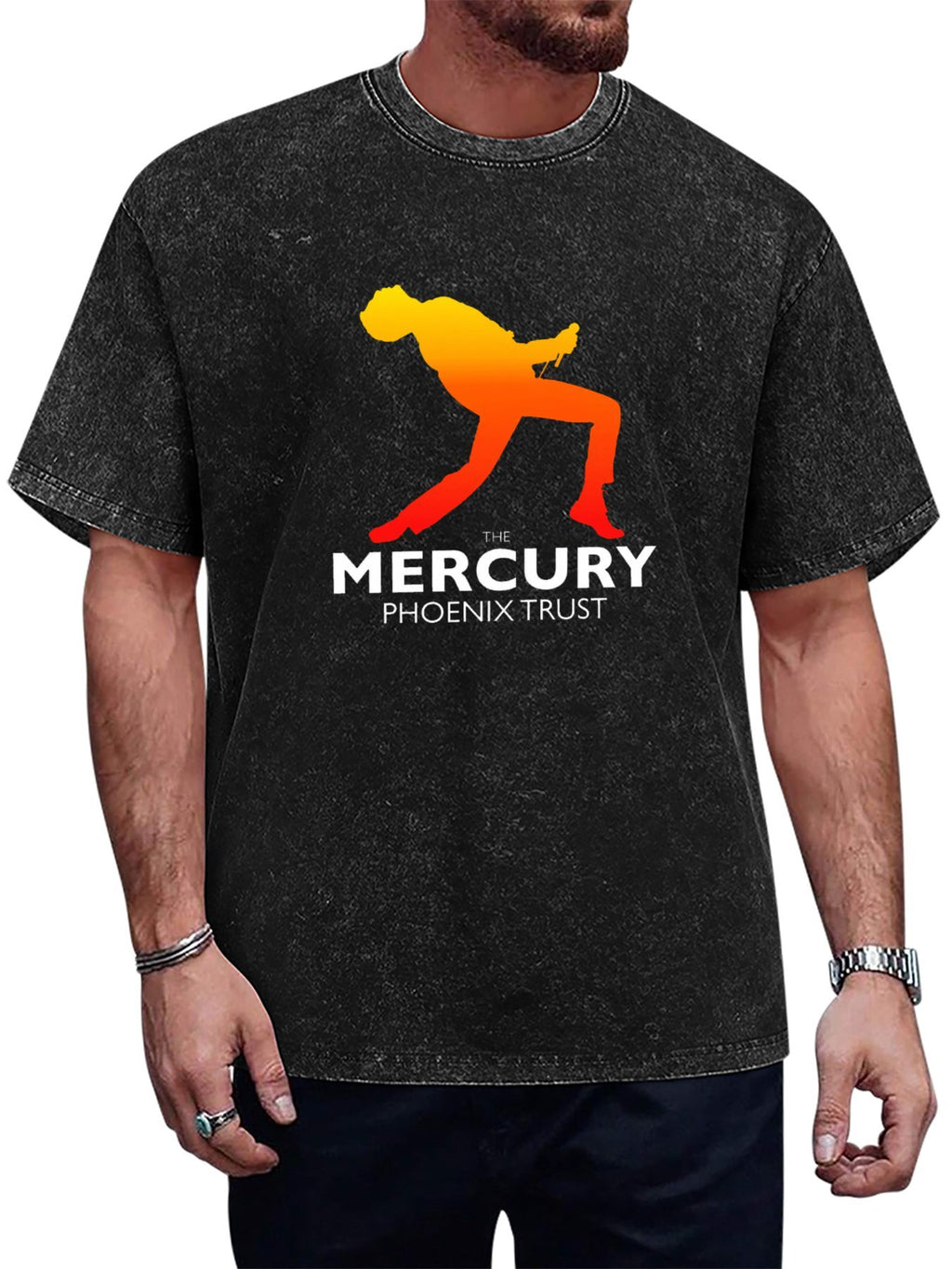 Freddie Mercury Phoenix Trust Gradient Silhouette Graphic T-Shirt