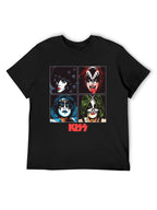 KISS Four Faces Pop Art Portrait Rock T-Shirt