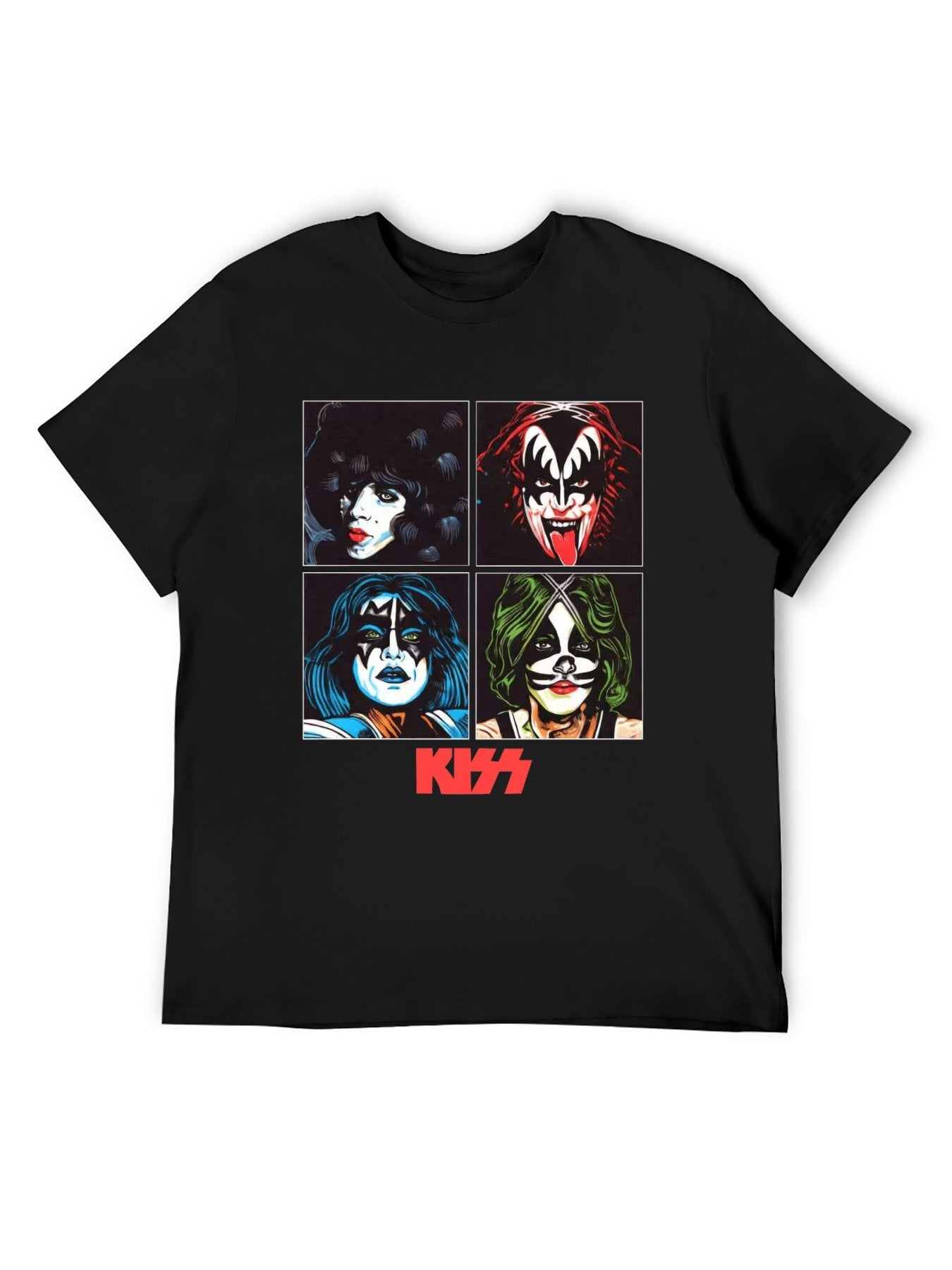 KISS Four Faces Pop Art Portrait Rock T-Shirt