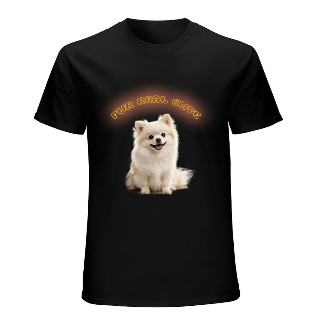 Fur Real Cute Pomeranian Graphic Black T-Shirt