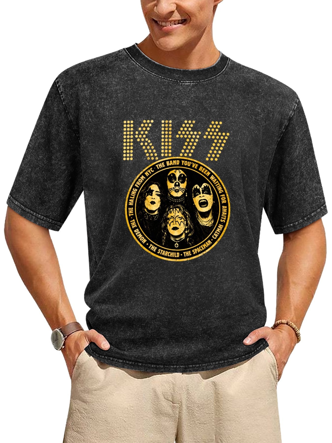 KISS Gold Spotlight Band Portrait Graphic T-Shirt Secondary image