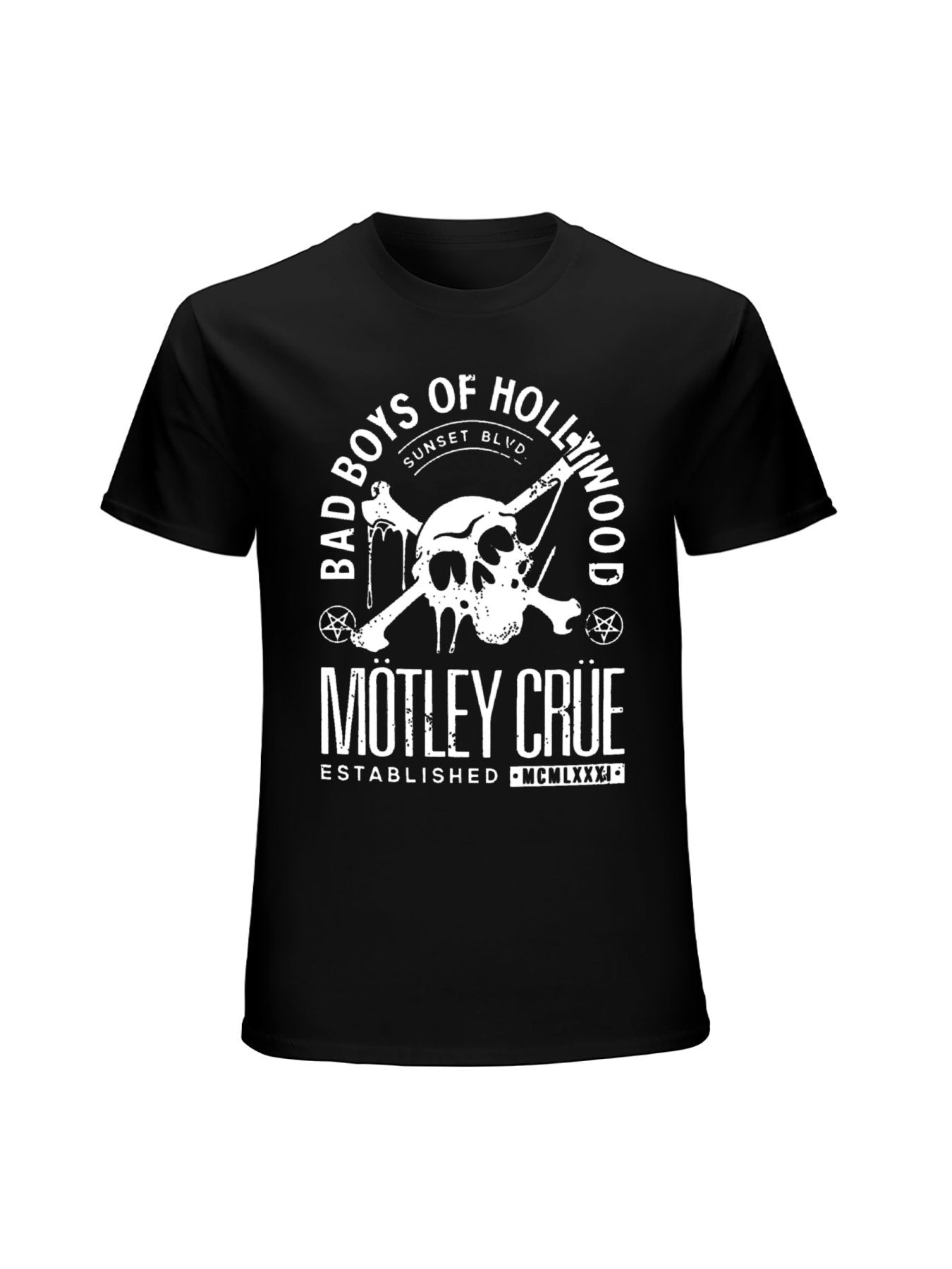 Mötley Crüe Bad Boys Of Hollywood Skull Graphic T-Shirt