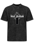 Vintage Washed Black Sabbath Greatest Hits Cross Graphic T-Shirt
