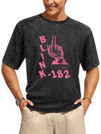 Blink-182 Pink Middle Finger Graphic T-Shirt