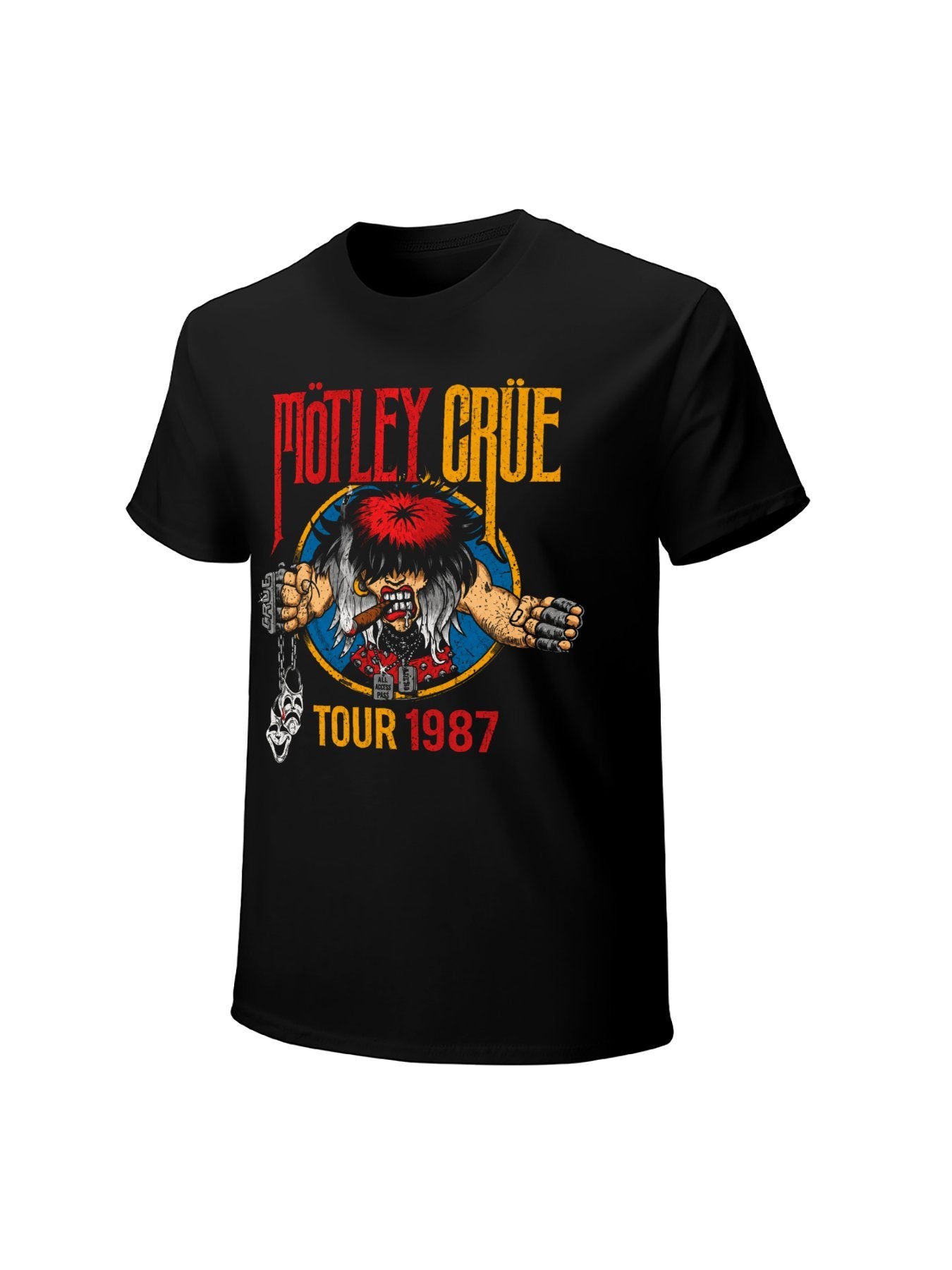 Mötley Crüe Tour 1987 Cartoon Rocker Graphic T-Shirt