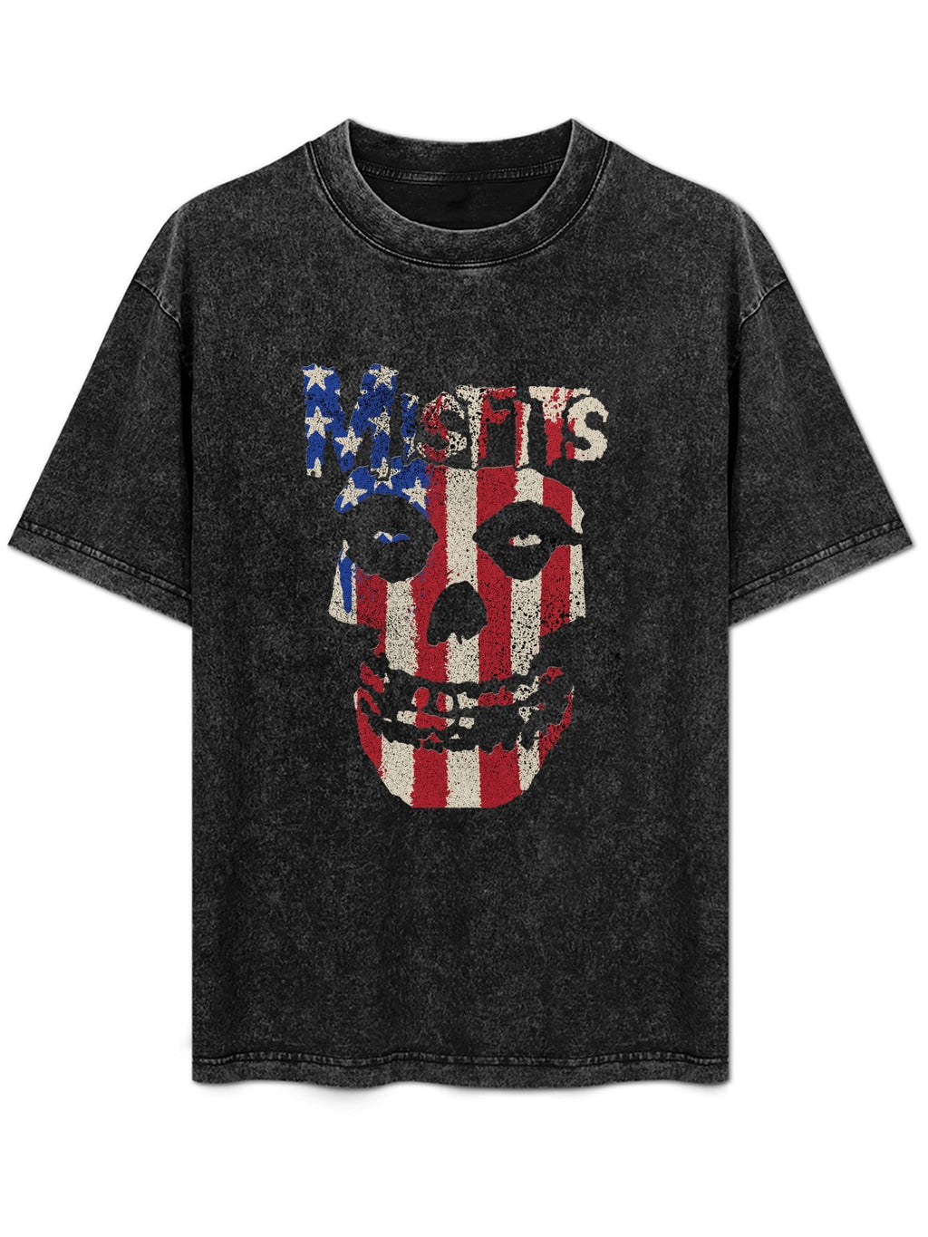 Misfits American Flag Fiend Skull Graphic T-Shirt