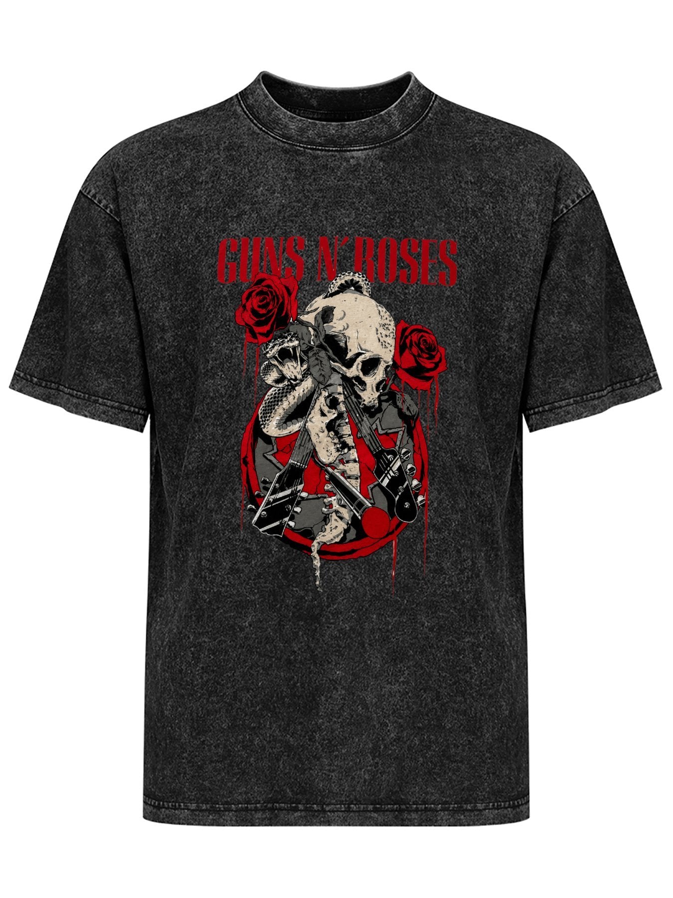 Guns N’ Roses Skull Snake and Roses Graphic T-Shirt