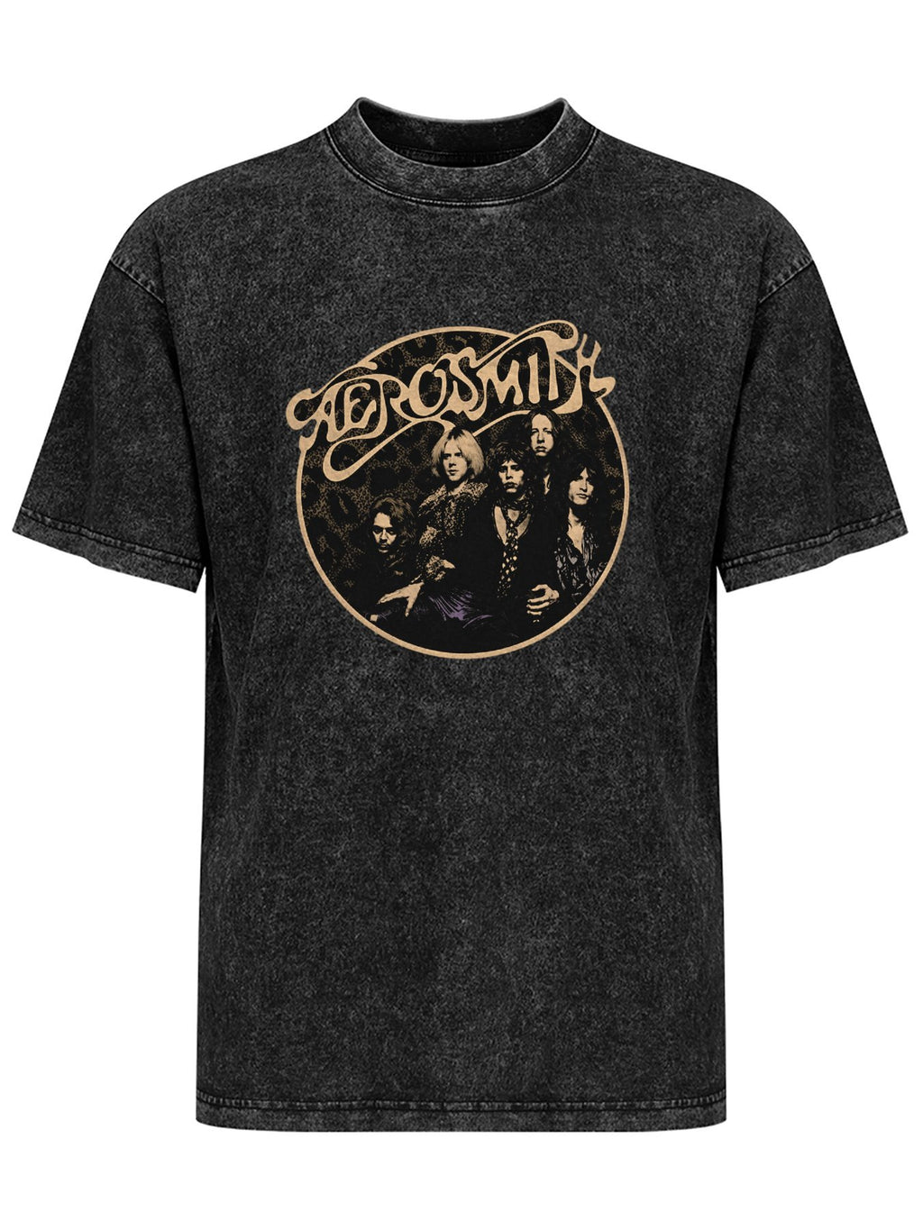 Aerosmith Vintage Band Portrait Circle Graphic T-Shirt