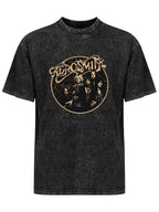 Aerosmith Vintage Band Portrait Circle Graphic T-Shirt