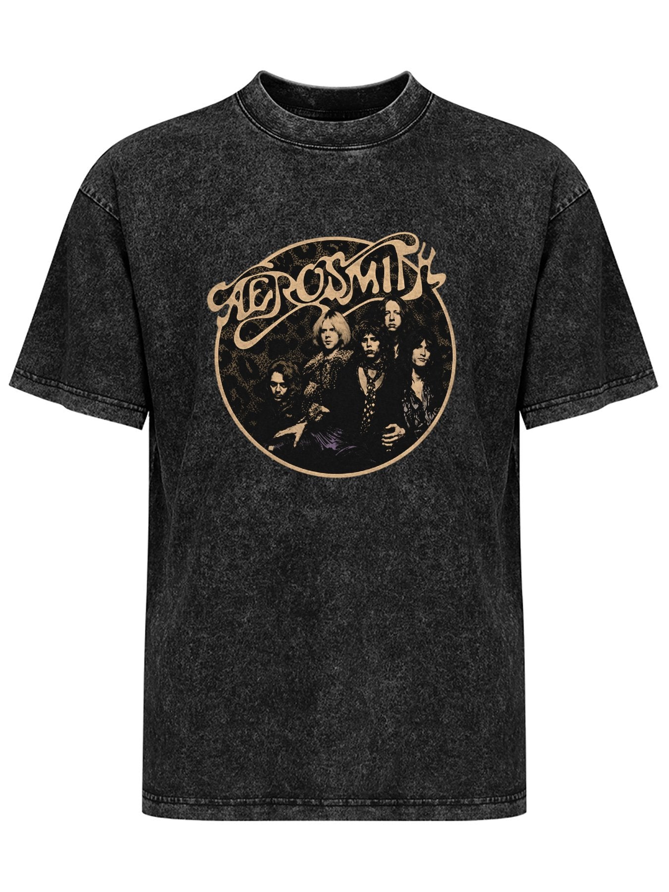 Aerosmith Vintage Band Portrait Circle Graphic T-Shirt