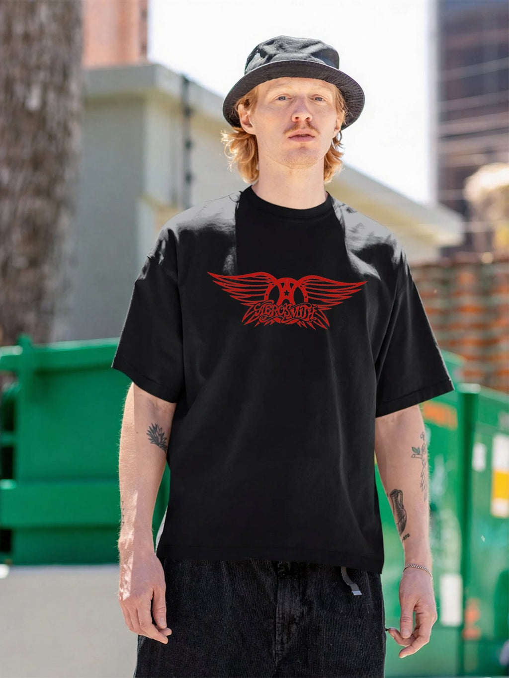 Aerosmith Red Winged Emblem Retro Graphic T-Shirt