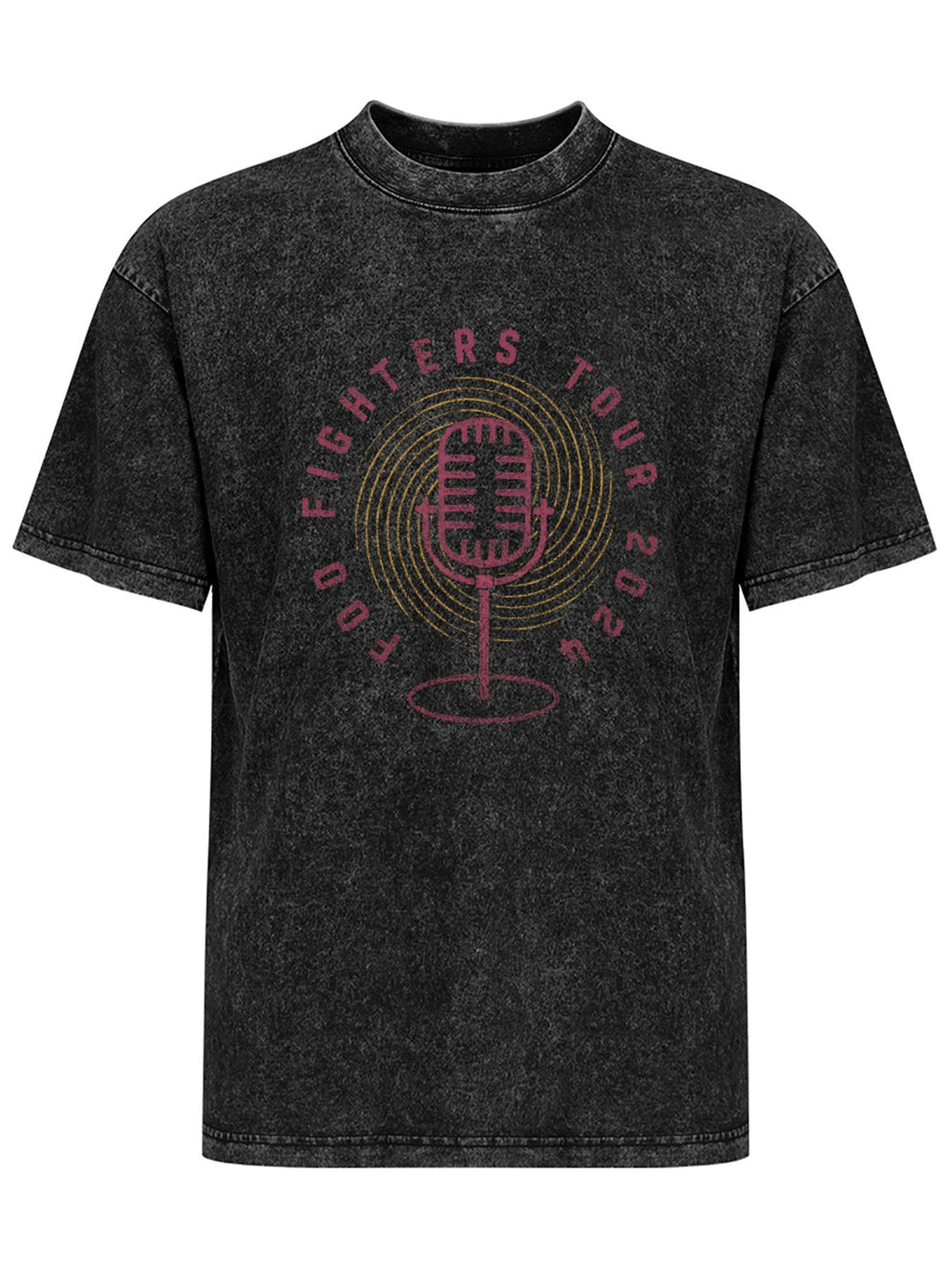 Foo Fighters Tour 2024 Vintage Microphone Graphic T-Shirt
