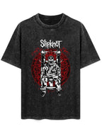 Vintage Washed Slipknot Electric Chair Skeleton Graphic T-Shirt