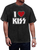 I Love KISS Heart Logo Graphic T-Shirt