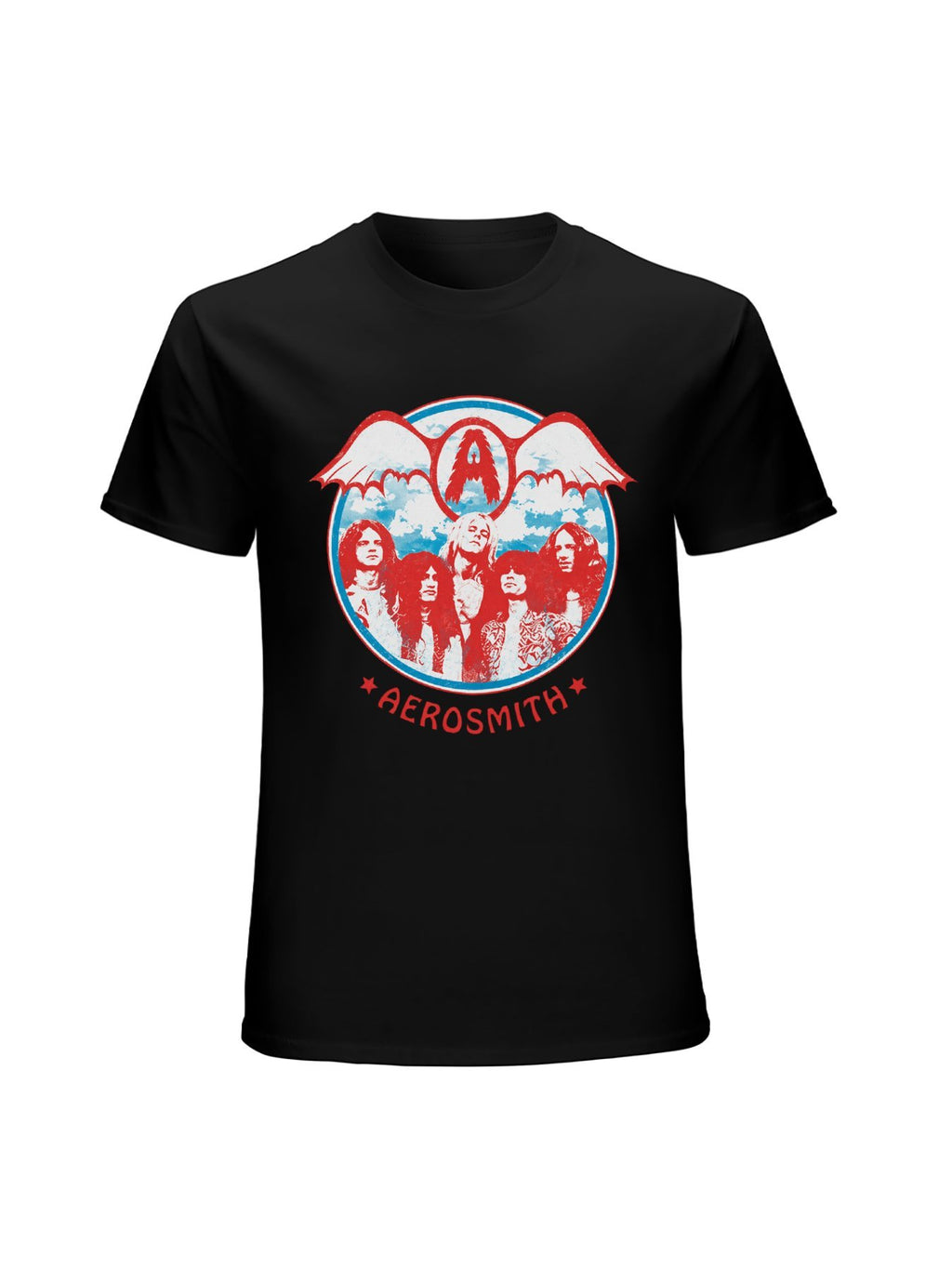 Aerosmith Band Portrait Bat Wing Vintage Graphic T-Shirt