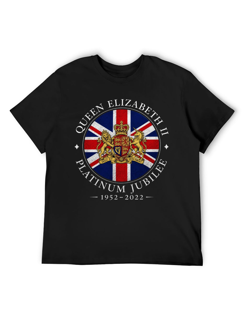 Queen Elizabeth II Platinum Jubilee Union Jack Graphic T-Shirt
