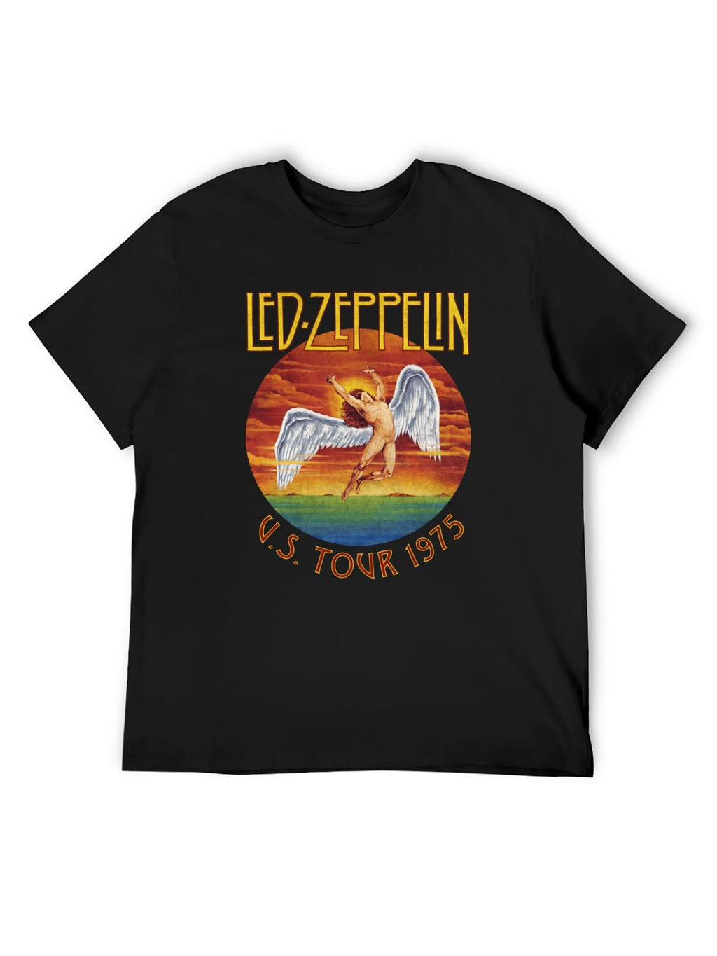 Led Zeppelin U.S. Tour 1975 Winged Figure Graphic T-Shirt