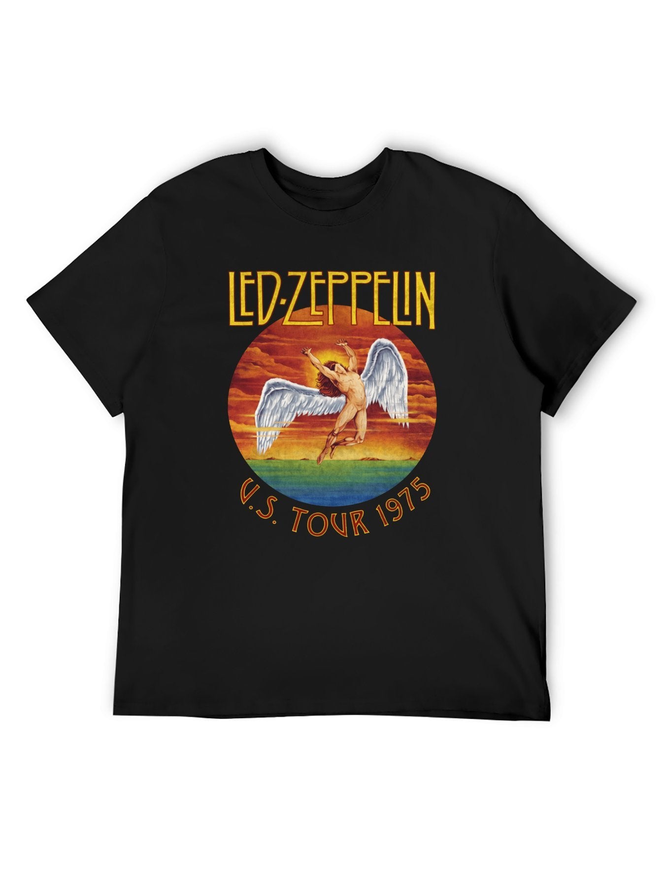 Led Zeppelin U.S. Tour 1975 Winged Figure Graphic T-Shirt