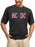 Vintage Washed AC/DC American Flag Graphic T-Shirt
