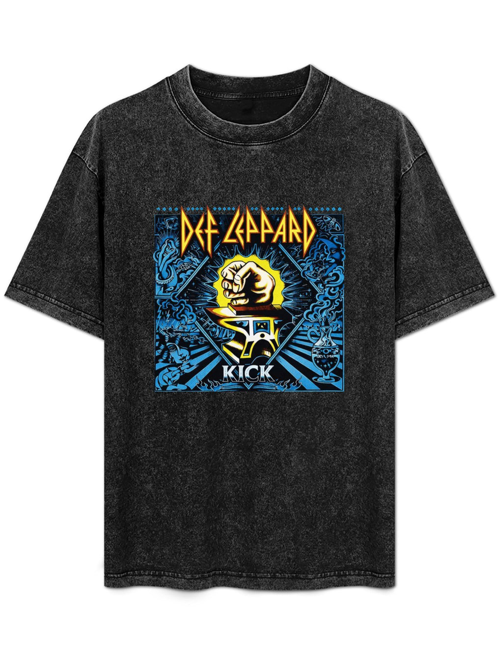 Vintage Washed Def Leppard Kick Graphic T-Shirt