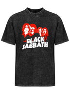 Vintage Washed Black Sabbath Red Band Portrait Graphic T-Shirt