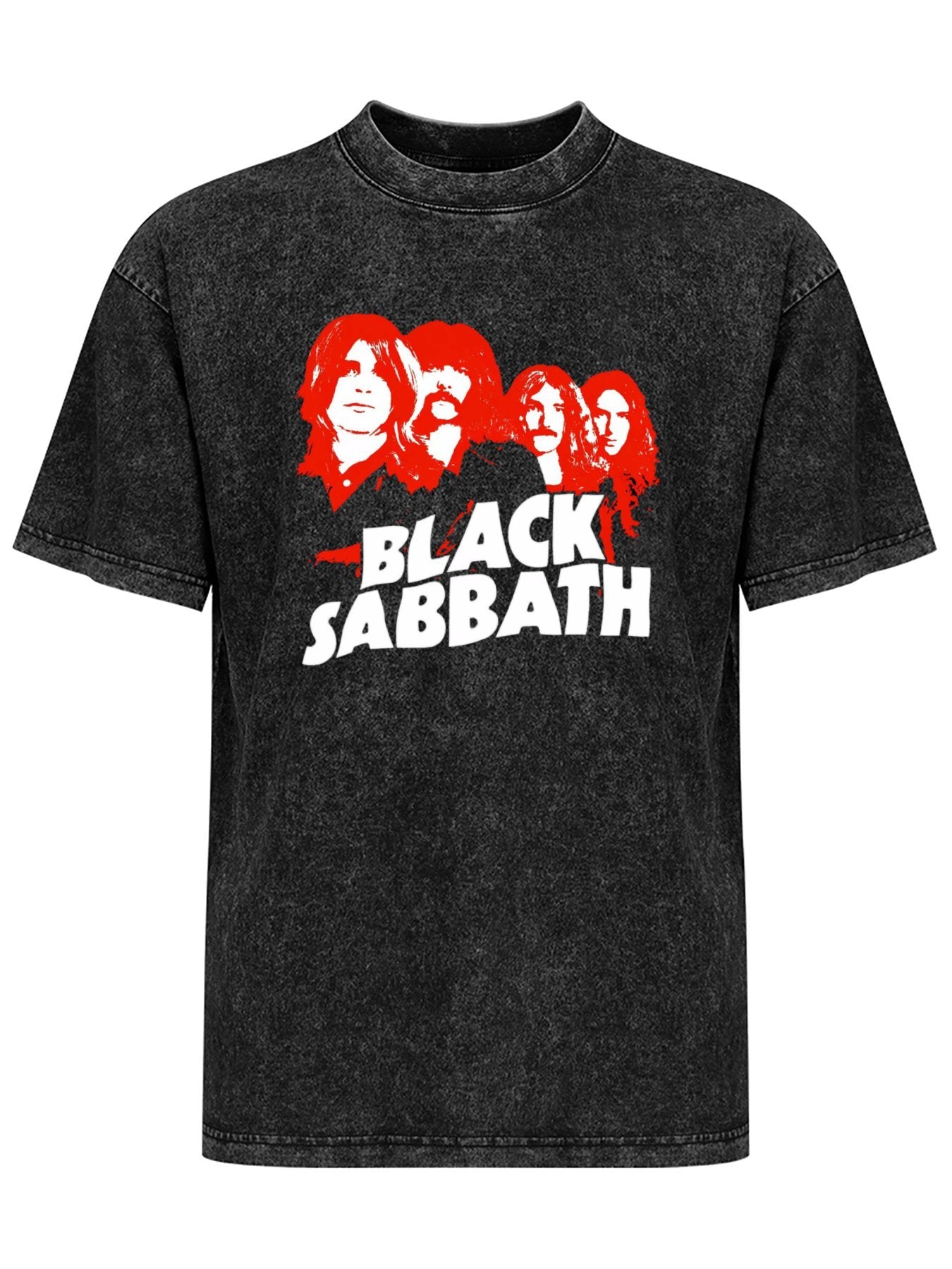 Vintage Washed Black Sabbath Red Band Portrait Graphic T-Shirt