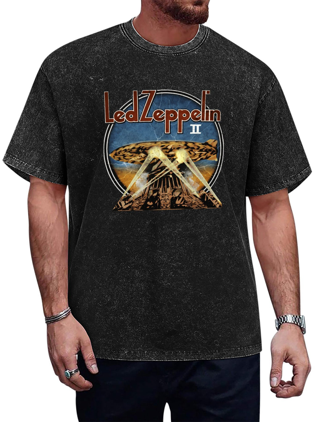 Led Zeppelin II Airship Searchlight Graphic T-Shirt