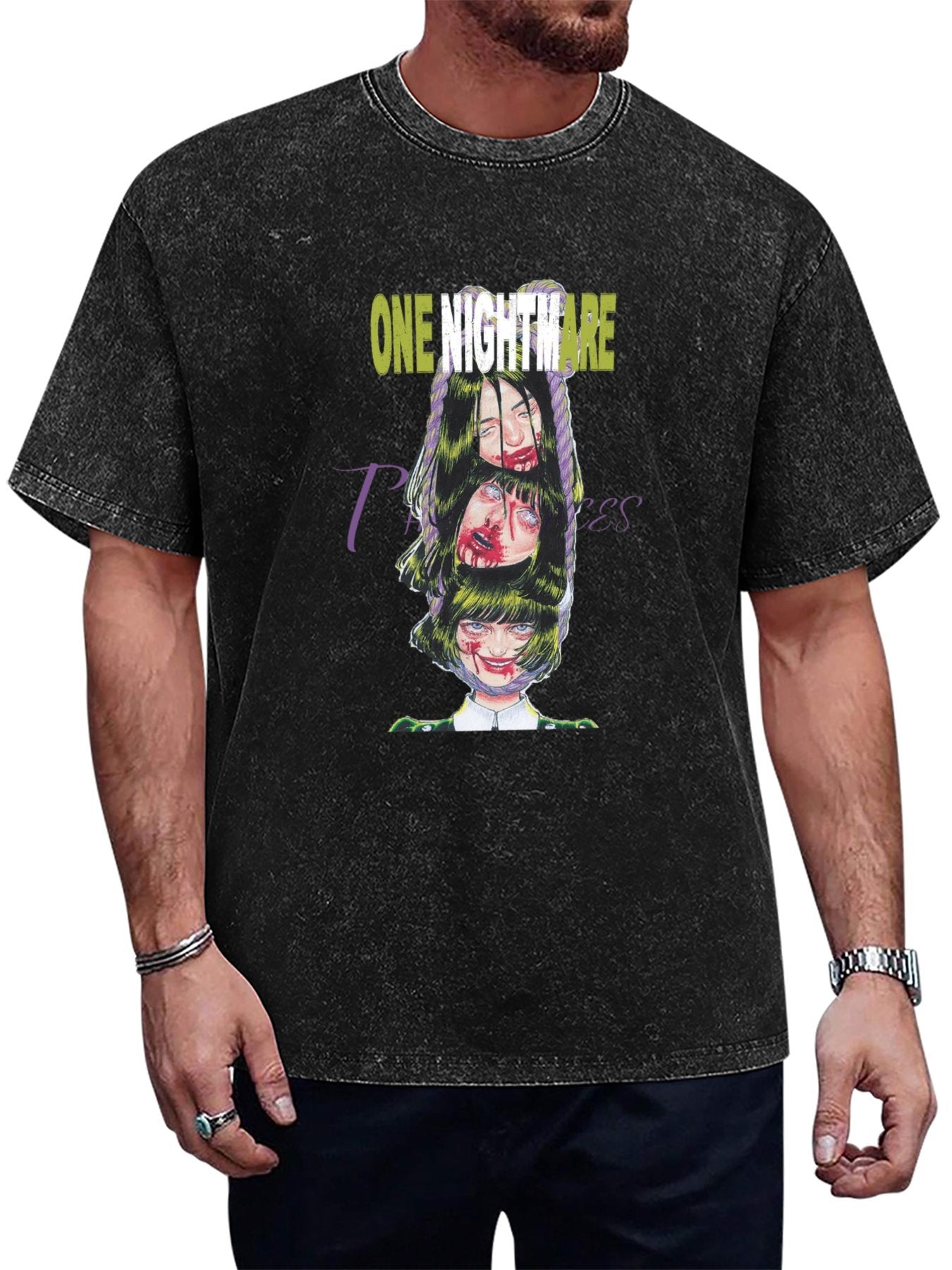 One Nightmare Horror Graphic Vintage Washed T-Shirt Main image