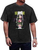One Nightmare Horror Graphic Vintage Washed T-Shirt