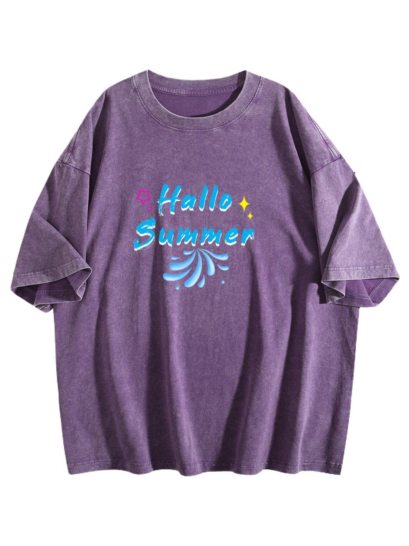 Hallo Summer Graphic Washed T-Shirt