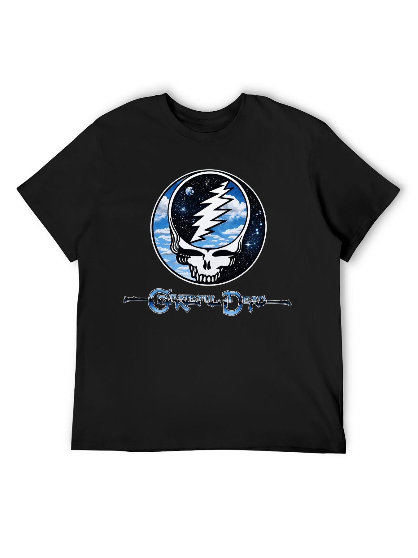 Grateful Dead Skull Lightning Circle Graphic T-Shirt